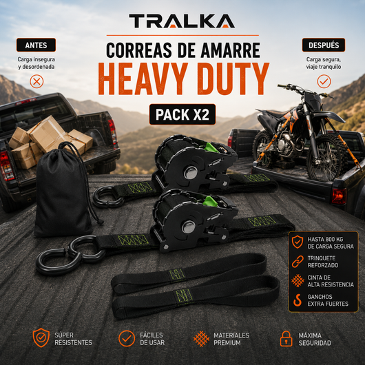 Tralkabolt — Correas de Amarre Retráctiles Pack de 2